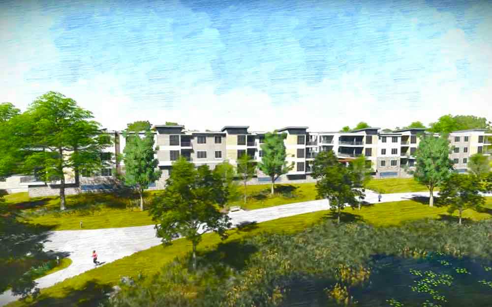 Lakefront walking paths at Keller Lake Apartment Homes
